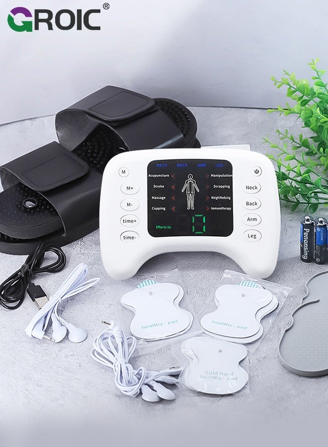 GROIC TENS Machine, Recovery Muscle Stimulator, Back Pain Relief, Sciatica, Neck, Shoulder, Muscle Pain, Electric Massager, Digital TENS Machine with Multiple Customizable Modes, TENS Muscle Stimulator - Image 1