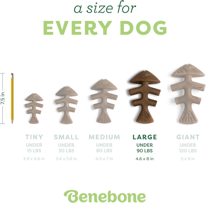 Benebone Indestructible Fishbone Dog Chew Toy for Aggressive Chewers, Long Lasting Tough Boredom Breaker for Dogs, Real Jack Salmon Flavour, For Large Dogs, Made in the USA. - Image 4