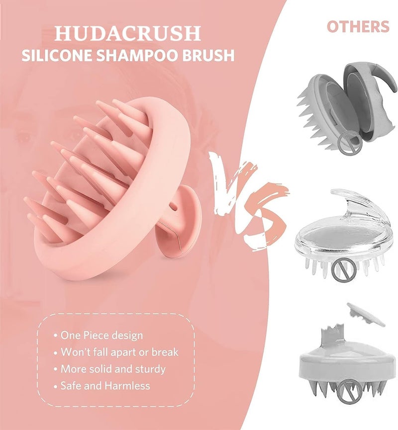 HUDACRUSH Pink Unibody Silicone Scalp Massager for Hair Growth, Scalp Scrubber, Head Massager for Hair Growth, Deep Cleansing Dandruff Removal Brush, Oil Massager Shampoo Brush for Men and Women - Image 4