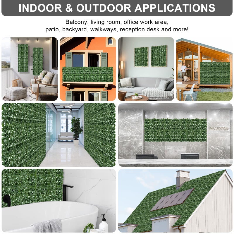 AUTODECO Artificial Ivy Privacy Fence Screen 99x59.5in Faux Greenery Privacy Fence Backdrop Ivy Vine Leaf Hedges Fence with Bag for Indoor Outdoor Garden - Image 5