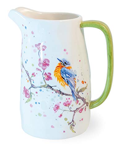 Boston International KAC20022 Spring Ceramic Pitcher 775 x 45 Bird and Cherry Blossoms