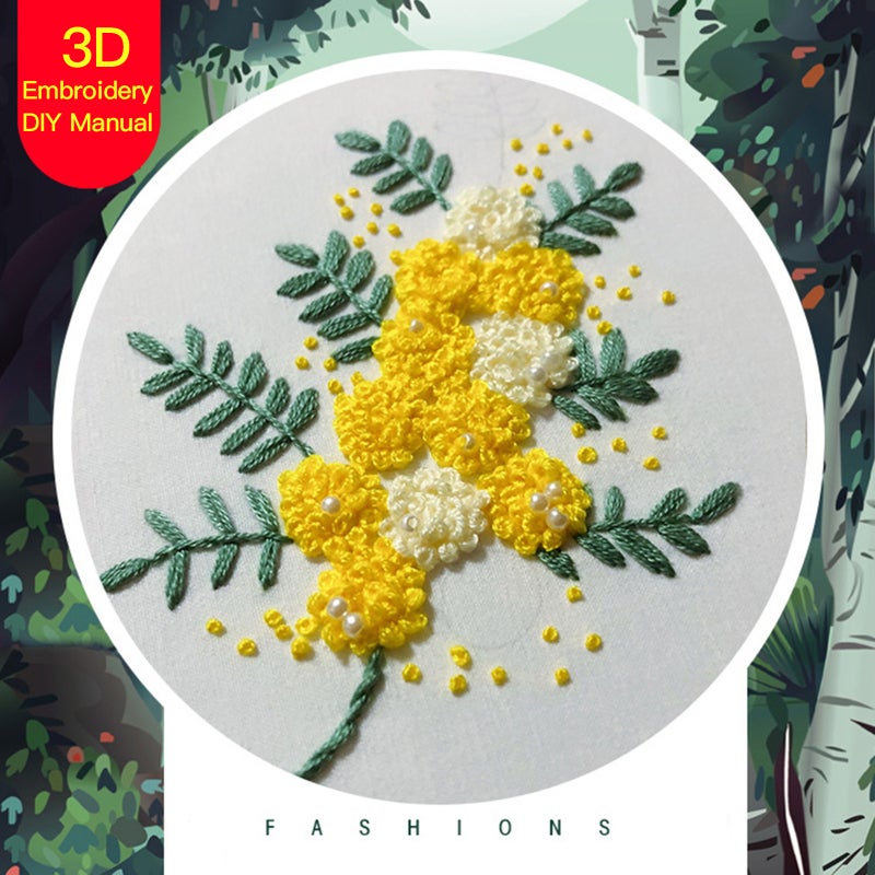 Cross Stitch Kit: Water Soluble Printed Pattern - Beginner Friendly Embroidery Guide for Home Interior Decoration & Gift Giving - Image 3