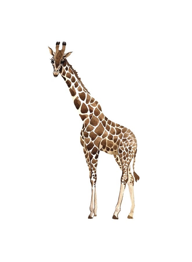 Dopetattoo 6 sheets Temporary Tattoos for Men and Women Animals Exotic Giraffe Wild Animal in a Watercolor Style Isolated for Men Temporary tattoo for Women Neck Arm Chest for Woman - Image 1