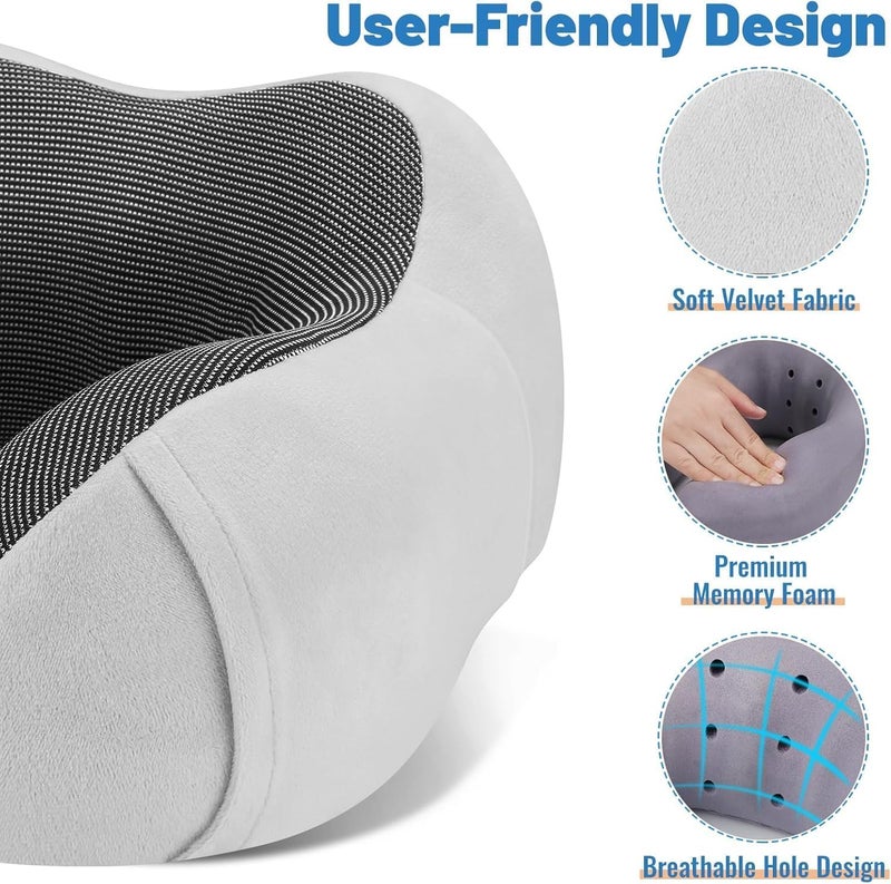 Adofys Travel Pillow Premium Memory Foam,Comfortable & Supportive Neck Pillow,Pain Relief Sleeping Neck Pillows for Travel,Airplane Pillow for Sleeping Airplane,Car,Office and Home,Medium,Black - Image 2