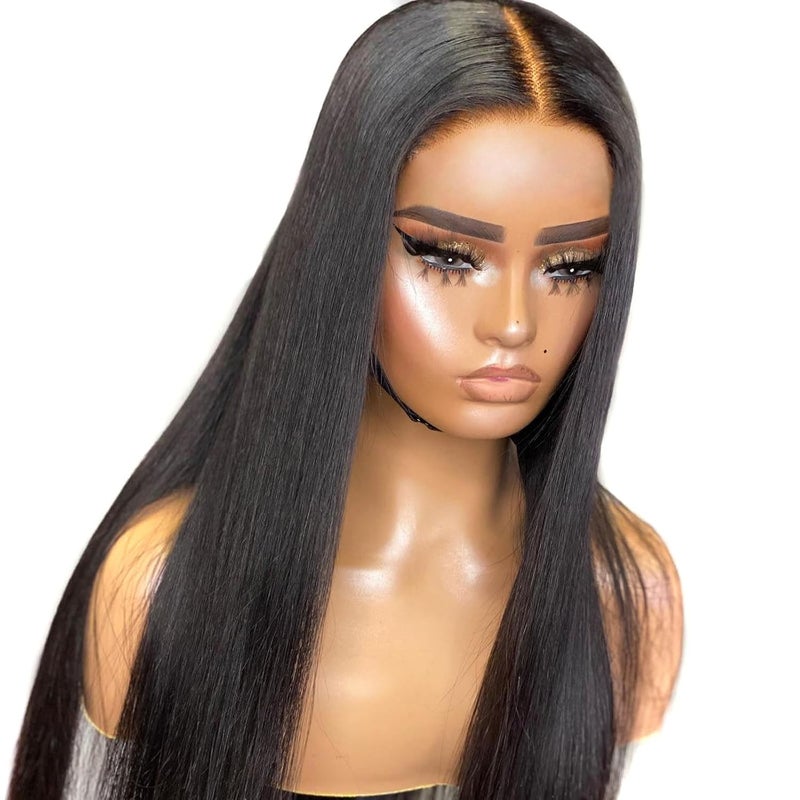 BEEOS Wear and Go 5x5 SKINLIKE Real HD Lace Closure Wig Precut 180 Density PrePlucked Bleached Knots Glueless Straight Virgin Human Hair Wigs 22 Inch