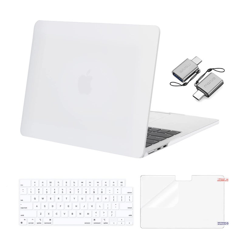 MOSISO Compatible with MacBook Air 13 inch Case M5 2026 M4 2025 M3 M2 20242022 A3449 A3240 A3113 A2681 Hard ShellKeyboard CoverScreen FilmType C for MacBook Air 136 inch Case White - Image 2