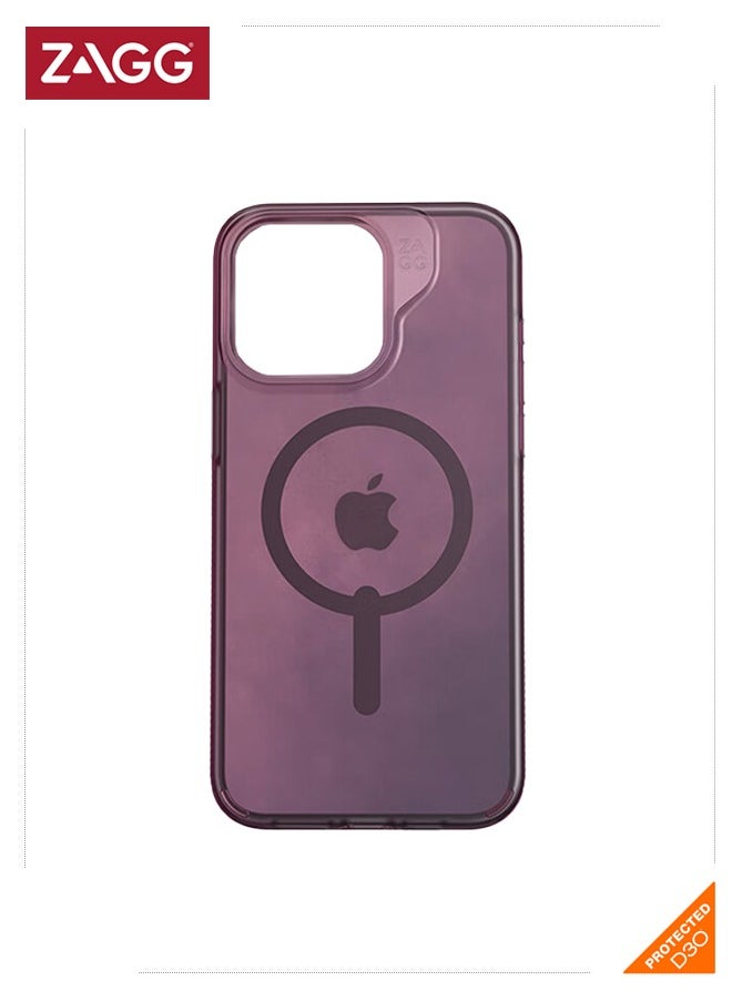 ZAGG - Apple iPhone 15 Pro Max Case , Milan Snap Purple - Durable Graphene Phone Case with Anti-Yellowing, Scratch Resistance, and Wireless Charging - Image 1