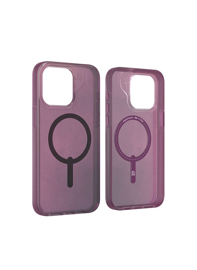 ZAGG - Apple iPhone 15 Pro Max Case , Milan Snap Purple - Durable Graphene Phone Case with Anti-Yellowing, Scratch Resistance, and Wireless Charging - Image 1