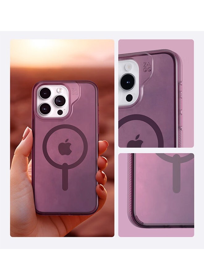 ZAGG - Apple iPhone 15 Pro Max Case , Milan Snap Purple - Durable Graphene Phone Case with Anti-Yellowing, Scratch Resistance, and Wireless Charging - Image 1