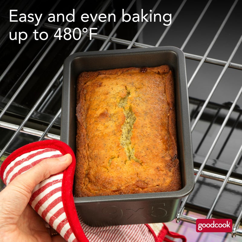 GoodCook PRO Loaf Pan Nonstick Carbon Steel Bakeware with Easy-Clean Non-Stick Coating, Oven & Dishwasher Safe Pan for Breads Pound Cakes Banana Breads & More, 9 x 5-Inch, Gray - Image 4