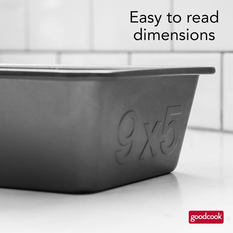 GoodCook PRO Loaf Pan Nonstick Carbon Steel Bakeware with Easy-Clean Non-Stick Coating, Oven & Dishwasher Safe Pan for Breads Pound Cakes Banana Breads & More, 9 x 5-Inch, Gray - Image 5