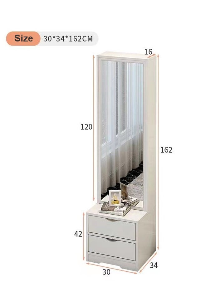 fashionhome - Multifunction Dressing Mirror and 2 Drawers Storage Table 30 x 34 x 162 cm - Image 1