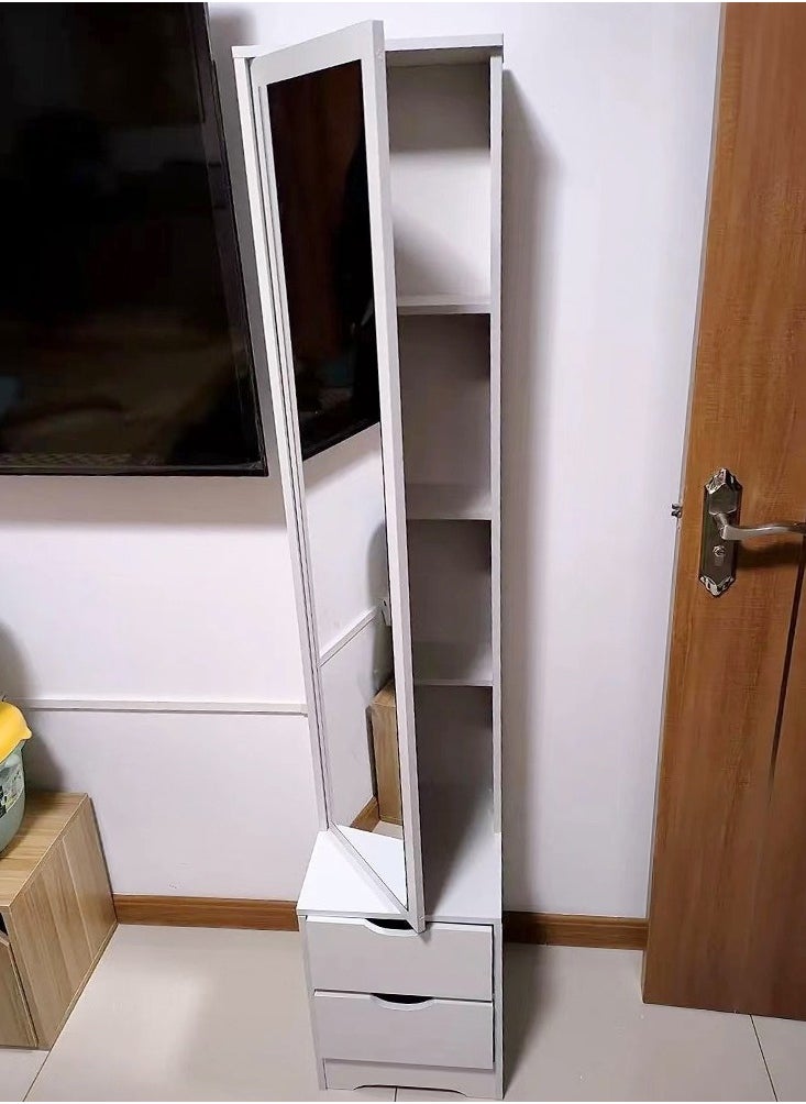 fashionhome - Multifunction Dressing Mirror and 2 Drawers Storage Table 30 x 34 x 162 cm - Image 1