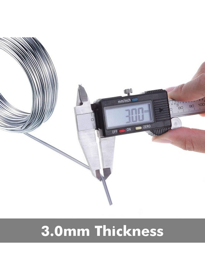 anezus Aluminum Wire Anezus 9 Gauge 12 Gauge 18 Gauge Bendable Metal Wire Armature Aluminum Craft Wire For Wreath Making Beading Floral (Silver 3 Mm Thickness) - Image 3