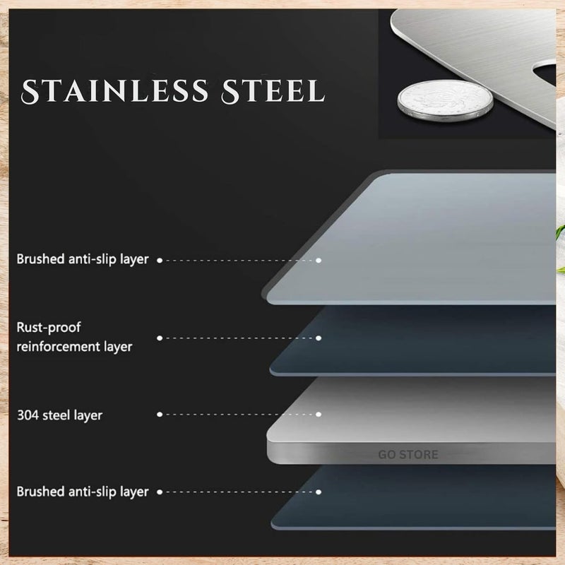 GO Store Premium Stainless Steel Chopping Board for Kitchen - Heavy-Duty Cutting Board for Vegetables, Fruits Cutter, Meats, Vegetable Chopper Boards, Metal Chopping Board (31 CM X 21 CM) - Image 4