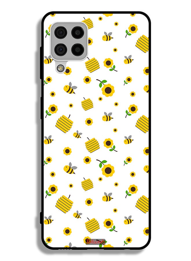 Tolwak غطاء واقي لهاتف سامسونج جالاكسي A22 4G مزين بزهور الشمس والنحل - Image 1