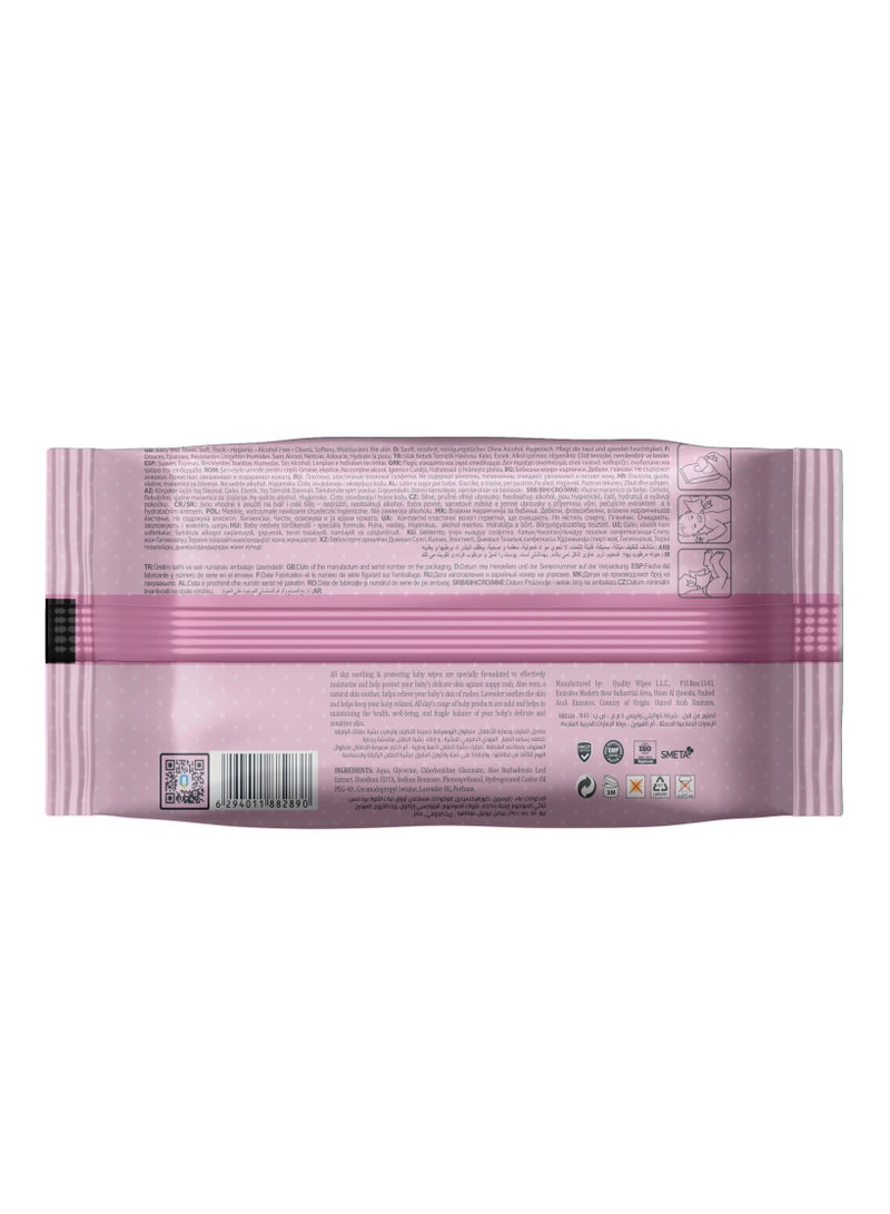 All day wipes All Day Soothing & Protecting Baby Wet Wipes Pink-90 Count Infused with With High Water Concentration, Aloe Vera to Calm and Protect Delicate Skin. - Image 5