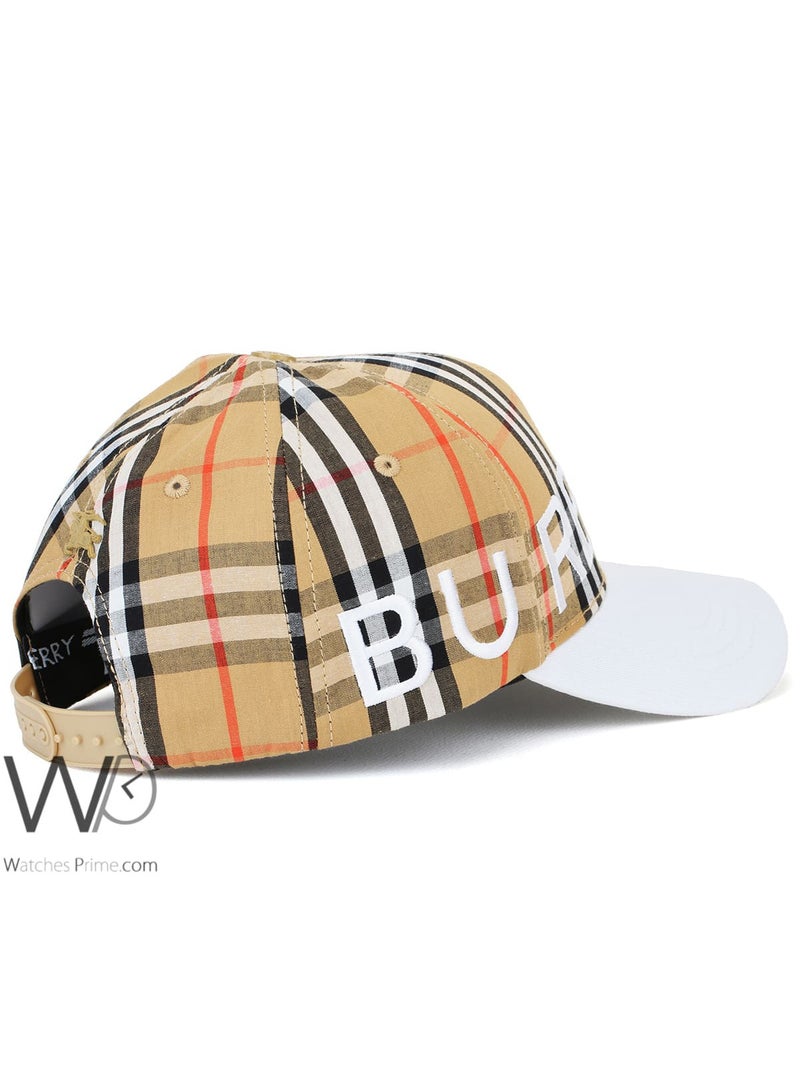 BURBERRY Burberry Baseball Beige White Motif Icon Stripe Cap Cotton Hat - Image 2