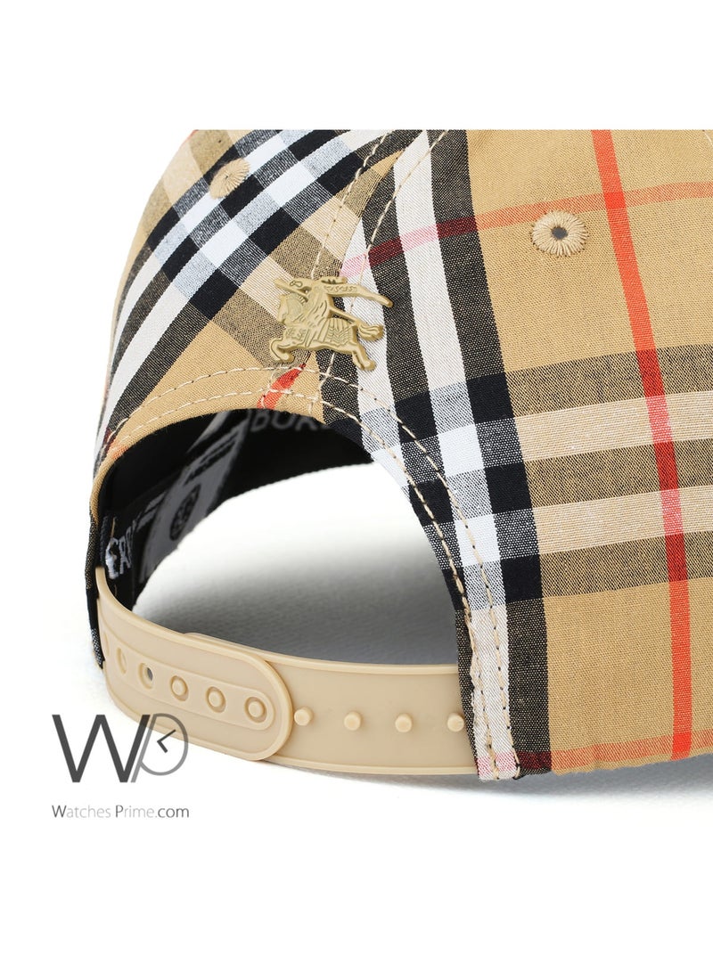 BURBERRY Burberry Baseball Beige White Motif Icon Stripe Cap Cotton Hat - Image 3