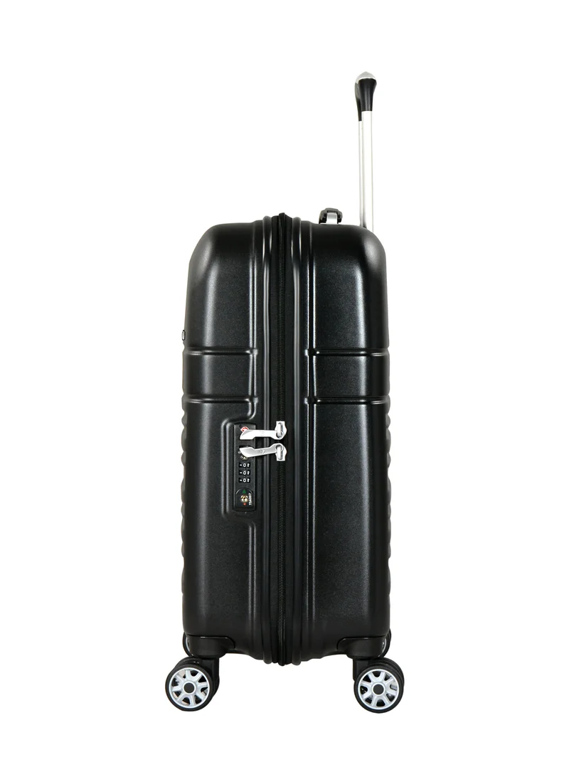 إيمينينت Hard Case Luggage Trolley Makrolon Polycarbonate Super Lightweight Anti Scratch Suitcase 4 Quiet Double Wheels TSA Lock KF91 Black