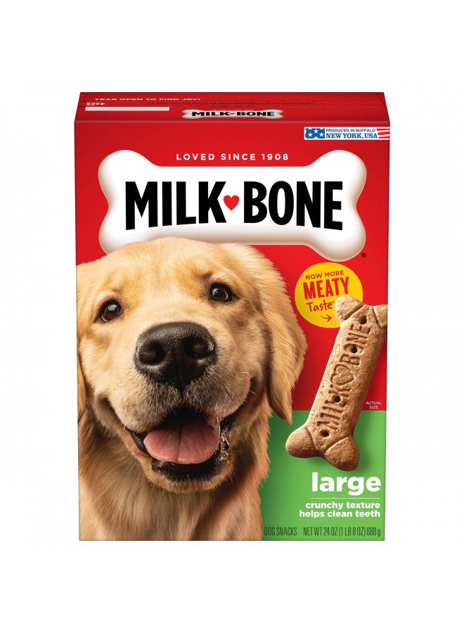 MILK-BONE Milk-Bone Original Dog Treats for Large Dogs, 24 Ounce, Crunchy Biscuit Helps Clean Teeth  - Image 1