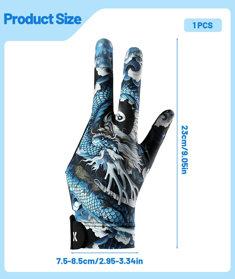 XFSAFDM Snooker Gloves Left Hand, Full Finger Billiard Glove for Left-Handed Players, Polyester Fabric, Enhanced Grip and Control, Ideal for Practice and Competitive Matches - Image 2