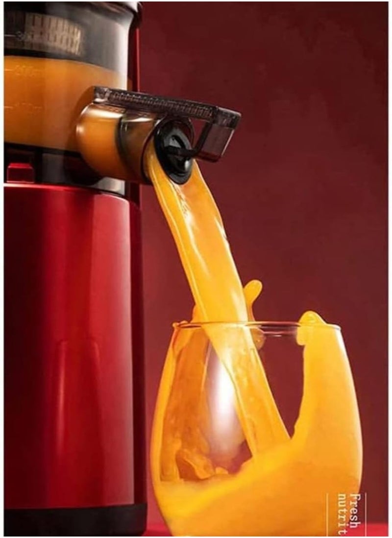 Generic - Slow Masticating Juicer 300W, Big 80mm Chute, Juice Jug, Pulp Container, BPA Free, Easy to Clean, Whole Slow Juicer for Fruits and Vegetables, Red - Image 1