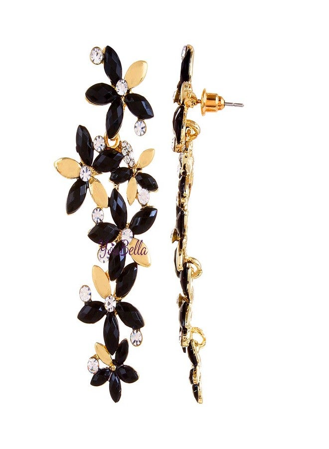 YouBella Jewellery Designer Valentine Gifts Hanging Earrings for Girls and Women (GOLDEN-BLACK) - Image 2
