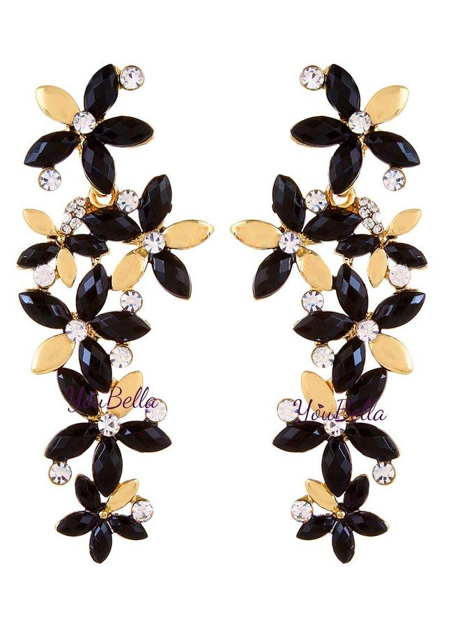 YouBella Jewellery Designer Valentine Gifts Hanging Earrings for Girls and Women (GOLDEN-BLACK) - Image 1