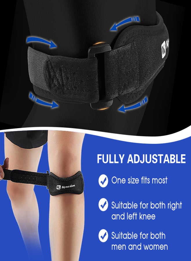 kyncilor 2pc Patella Protective Support Strap Knee Shock Absorption Adjustable Belt Breathable Pressured Protector for Men Women Sports - Image 5