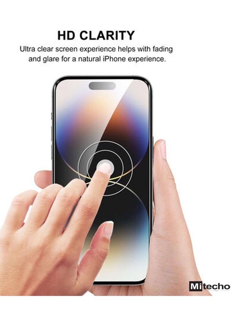 Mi techo - mi techo iphone 15pro max full coverage tempered glass screen guard and deep bass wireless bluetooth earphone combo - Image 1