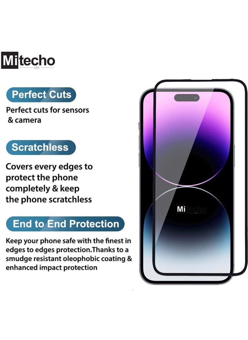 Mi techo - mi techo iphone 15pro max full coverage tempered glass screen guard and deep bass wireless bluetooth earphone combo - Image 1