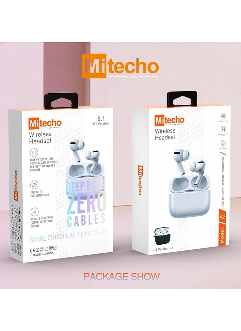 Mi techo - mi techo iphone 15pro max full coverage tempered glass screen guard and deep bass wireless bluetooth earphone combo - Image 1