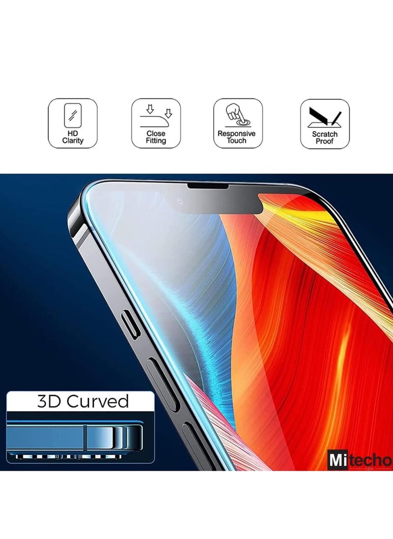 Mi techo - mi techo iphone 15pro max full coverage tempered glass screen guard and deep bass wireless bluetooth earphone combo - Image 1