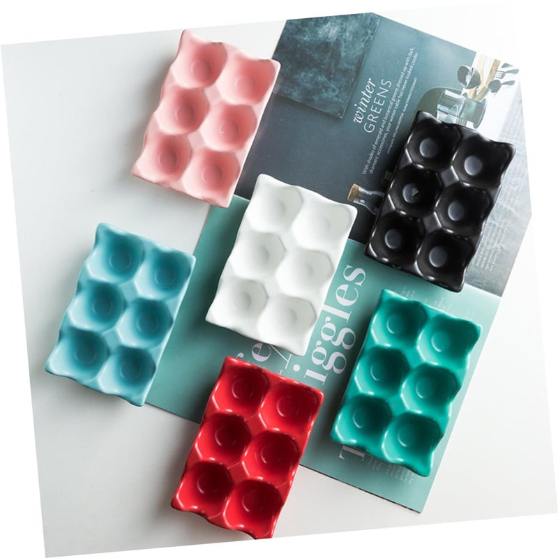 Pink Ceramic Egg Holder Storage Box For Refrigerator 6 Grids Kitchen Organizer - Image 4