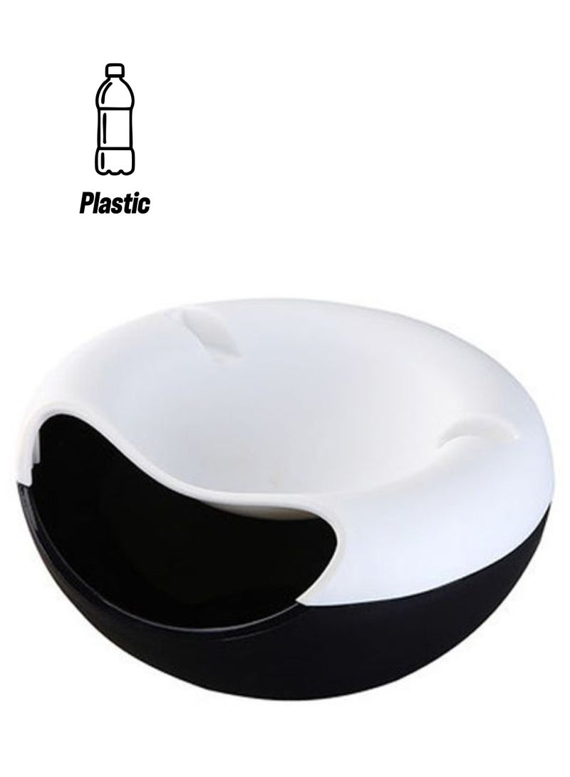 NIBEMINENT Creative Double Layered Dry Fruit Stroage Box White/Black 115 x 205millimeter 