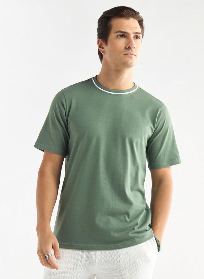 Splash FAV Solid T-shirt with Round Neck and Short Sleeves - Image 1