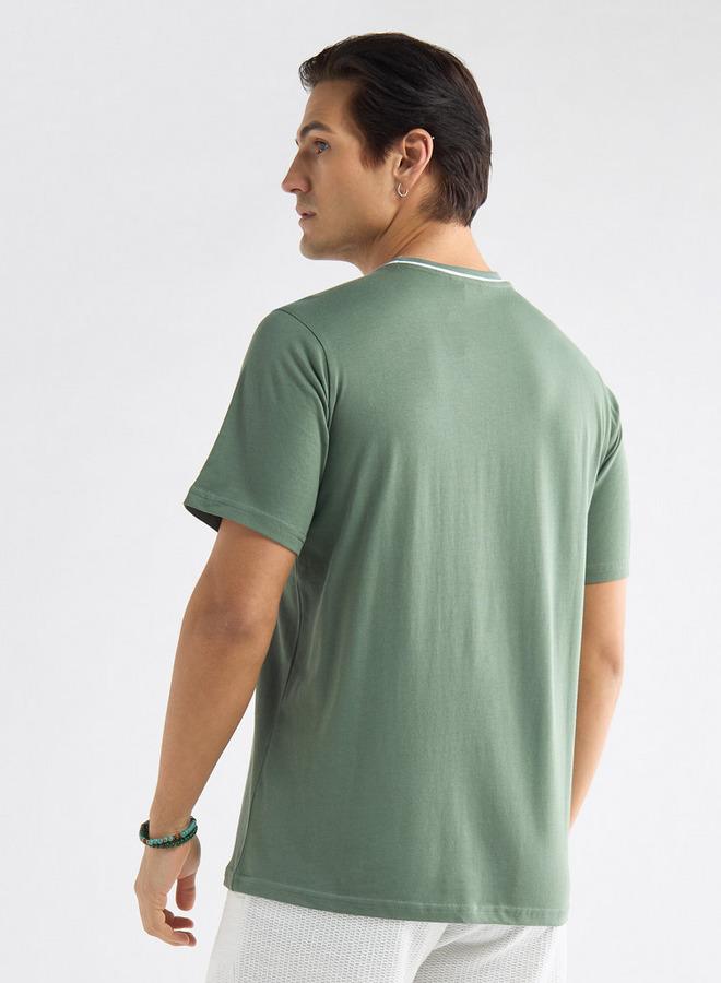 Splash FAV Solid T-shirt with Round Neck and Short Sleeves - Image 3