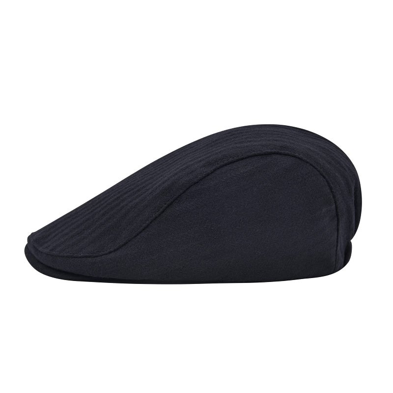 STARANCE Men's Flat Cap Wool Tweed Driving Irish Newsboy Hat (Black) - Image 3
