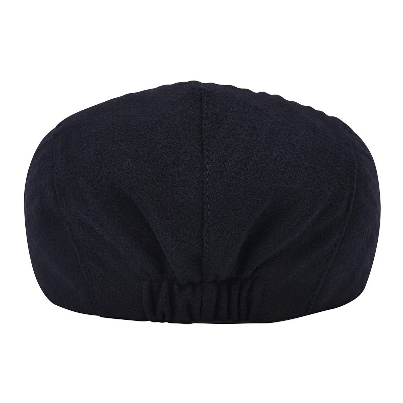 STARANCE Men's Flat Cap Wool Tweed Driving Irish Newsboy Hat (Black) - Image 5