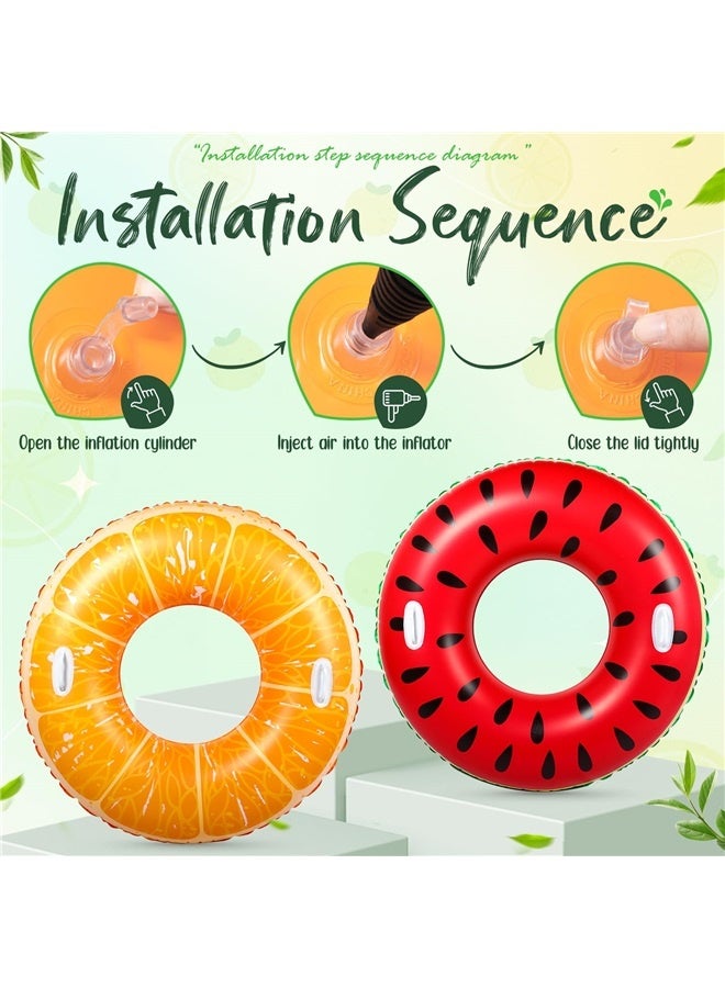 2 Pcs Large Swim Ring with Handles Inflatable Swimming Pool Floats Tubes for Adults Teens Adult Size for Summer Pool Lounger Beach Party - Image 3
