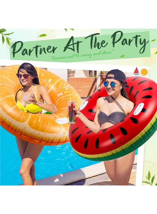 2 Pcs Large Swim Ring with Handles Inflatable Swimming Pool Floats Tubes for Adults Teens Adult Size for Summer Pool Lounger Beach Party - Image 4