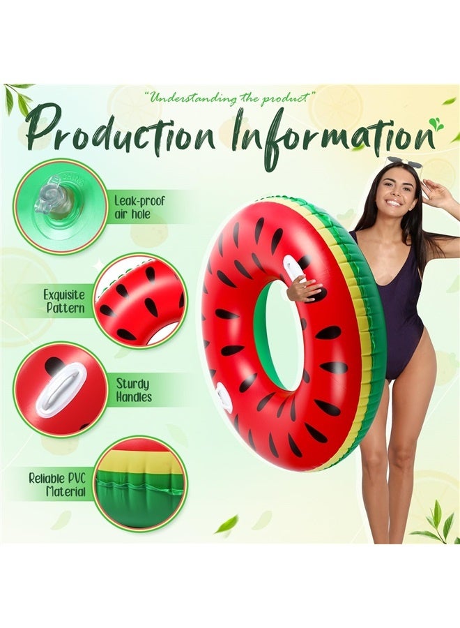 2 Pcs Large Swim Ring with Handles Inflatable Swimming Pool Floats Tubes for Adults Teens Adult Size for Summer Pool Lounger Beach Party - Image 2