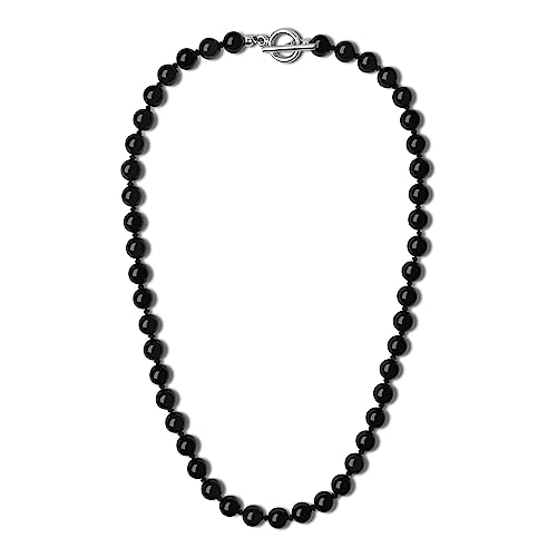 GAVU Handmade Faceted Black Obsidian Necklace for Men Mens Crystal Beaded Necklace 24 - Image 1