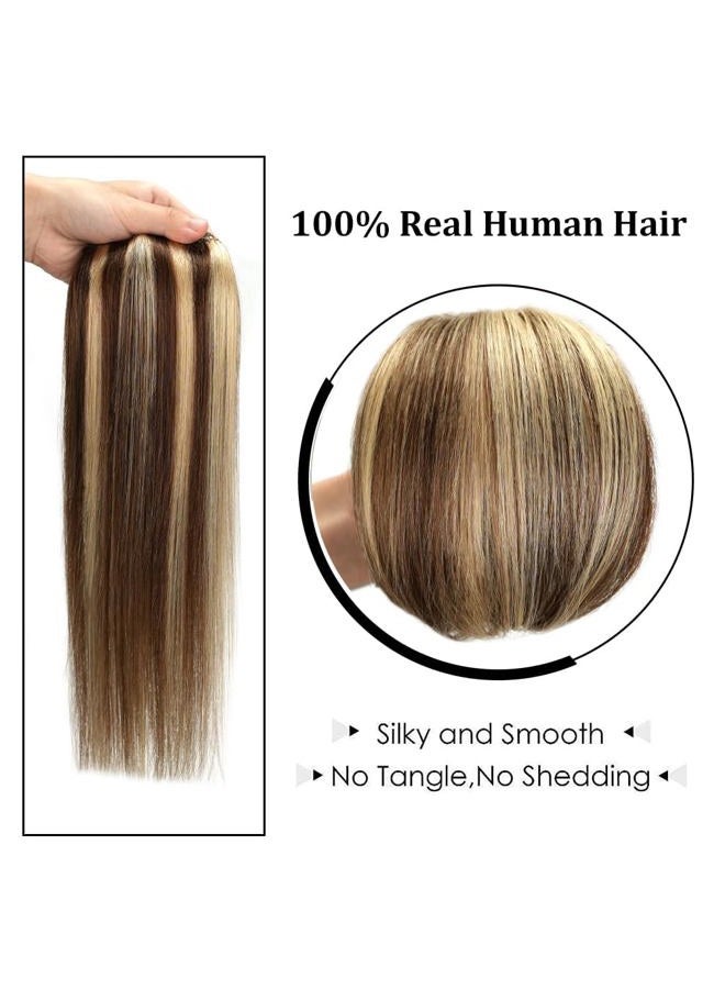 Winsky 14" Clip in Hair Extensions Remy Human Hair for Women - Silky Straight Real Human Hair hightlight Clip on 50grams 4pieces #6/613 Color - Image 5