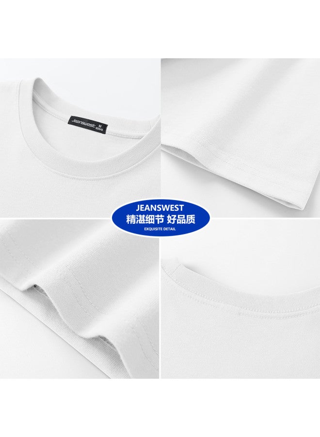 Jeanswest Women's Summer Cotton Round Neck Short Sleeve T-shirt - Loose Fit Slimming Versatile Basic Casual Printed Top - Image 5