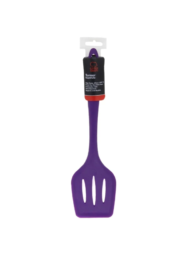 Chef Craft Premium Dishwasher Safe Silicone Cooking Turner Purple 11.75inch 13510