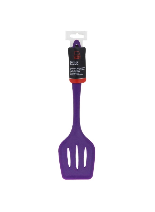 Chef Craft Premium Dishwasher Safe Silicone Cooking Turner Purple 11.75inch 13510 - Image 2
