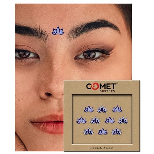 Comet Busters Beautiful Handcrafted Purple Floral Lotus Bindis (BIN1952) - Image 3