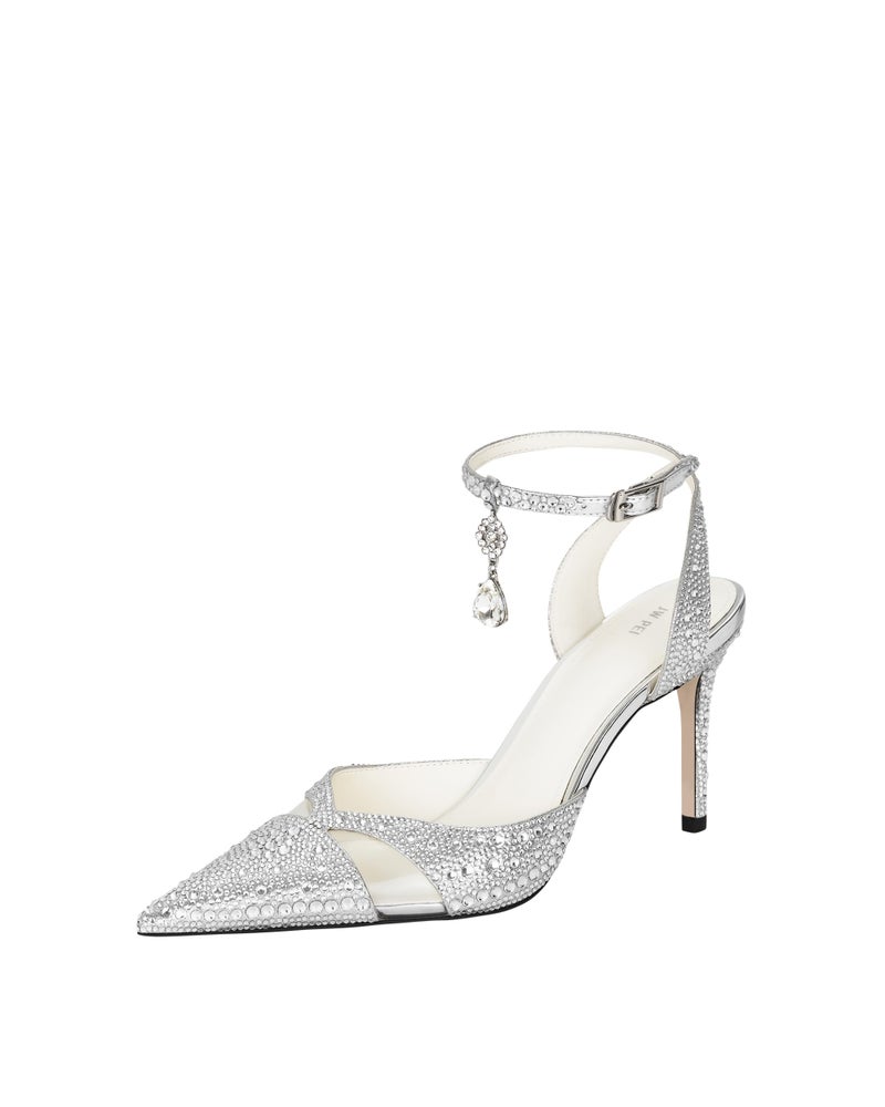 JW PEI Womens Haidi Artificial Crystal Pumps Silver